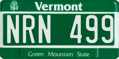 VT license plate NRN499