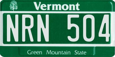VT license plate NRN504