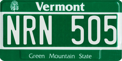 VT license plate NRN505