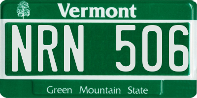 VT license plate NRN506