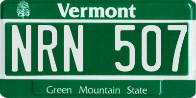VT license plate NRN507