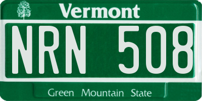 VT license plate NRN508