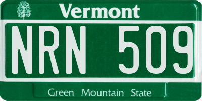 VT license plate NRN509