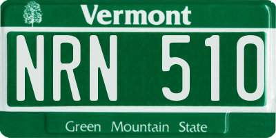 VT license plate NRN510