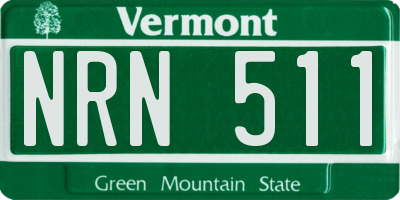 VT license plate NRN511
