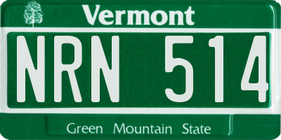 VT license plate NRN514