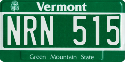VT license plate NRN515