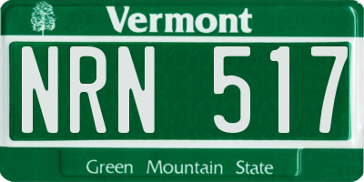 VT license plate NRN517
