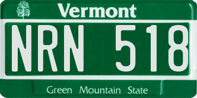 VT license plate NRN518