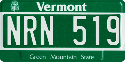 VT license plate NRN519