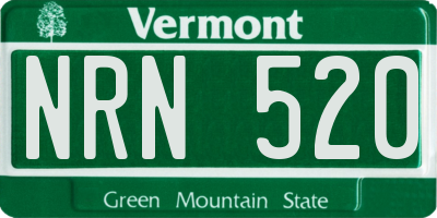 VT license plate NRN520