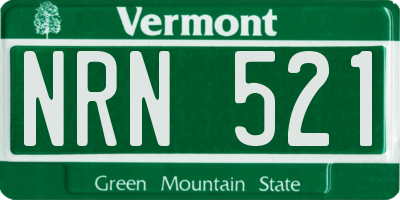 VT license plate NRN521