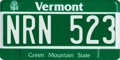 VT license plate NRN523