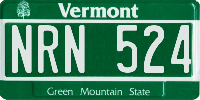 VT license plate NRN524