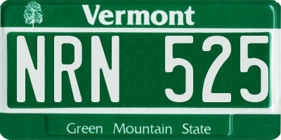 VT license plate NRN525
