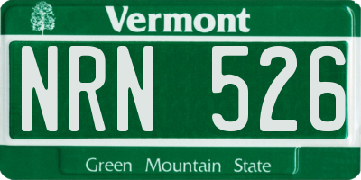 VT license plate NRN526