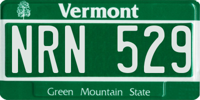 VT license plate NRN529
