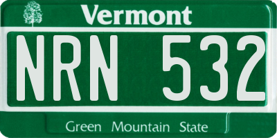VT license plate NRN532