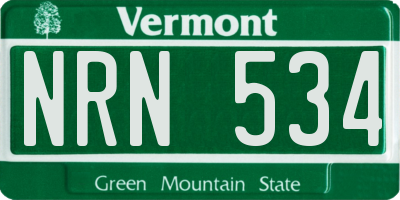 VT license plate NRN534