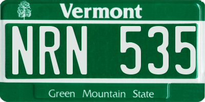 VT license plate NRN535