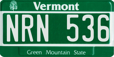 VT license plate NRN536