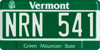 VT license plate NRN541