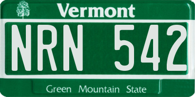 VT license plate NRN542