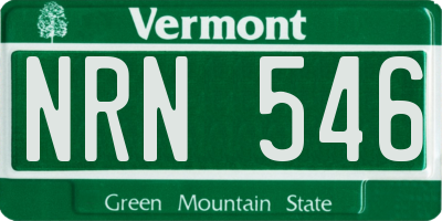 VT license plate NRN546