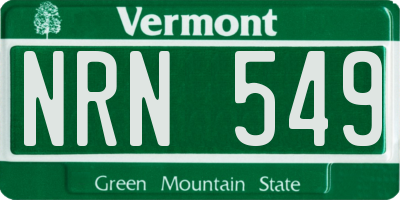 VT license plate NRN549