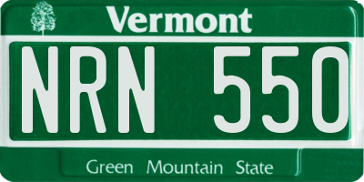 VT license plate NRN550