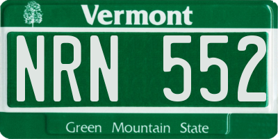 VT license plate NRN552
