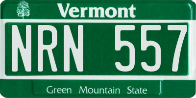 VT license plate NRN557