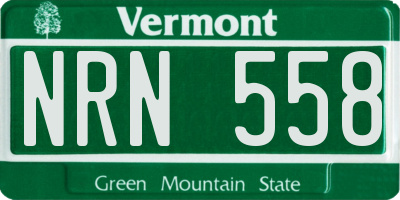 VT license plate NRN558