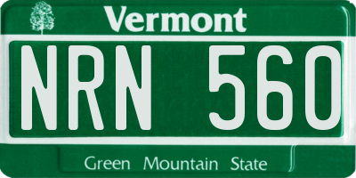 VT license plate NRN560