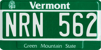 VT license plate NRN562