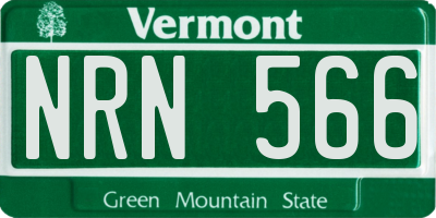 VT license plate NRN566