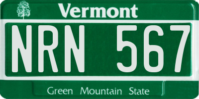 VT license plate NRN567