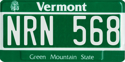 VT license plate NRN568