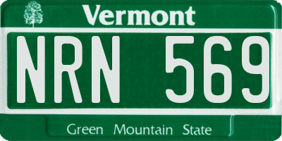 VT license plate NRN569