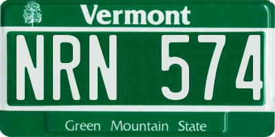VT license plate NRN574