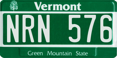 VT license plate NRN576