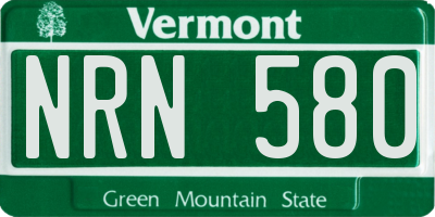 VT license plate NRN580