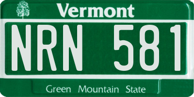 VT license plate NRN581
