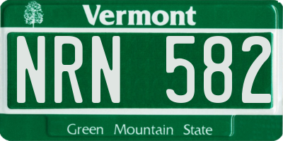 VT license plate NRN582