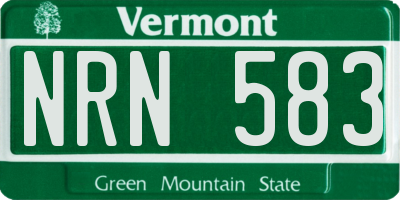 VT license plate NRN583