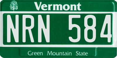 VT license plate NRN584