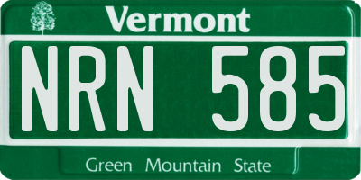 VT license plate NRN585