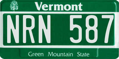 VT license plate NRN587
