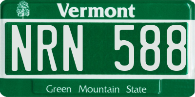 VT license plate NRN588