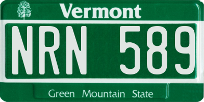 VT license plate NRN589